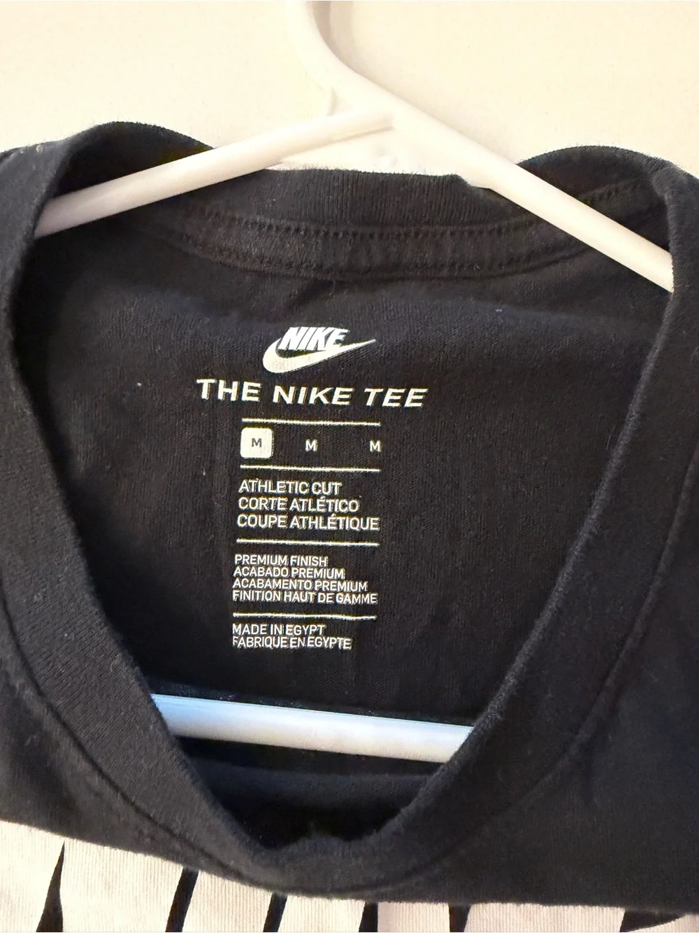 Nike Black Tee with White Swoosh Logo